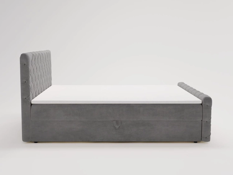 Łóżko kontynentalne z pojemnikiem na pościel 120x200 Lunaris Szare