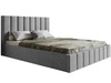 Łóżko tapicerowane z pojemnikiem i stelażem Siena 140x200 szary