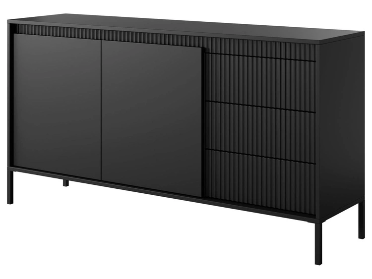 Komoda z drzwiami i szufladami 153 cm Sorano Czarna