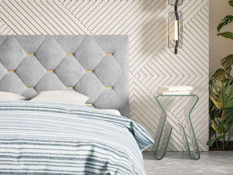 Łóżko tapicerowane z pojemnikiem i stelażem 140x200 Salento beżowe