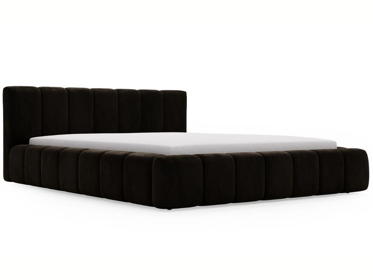 Łóżko tapicerowane z pojemnikiem i stelażem 120x200 Split Czarny