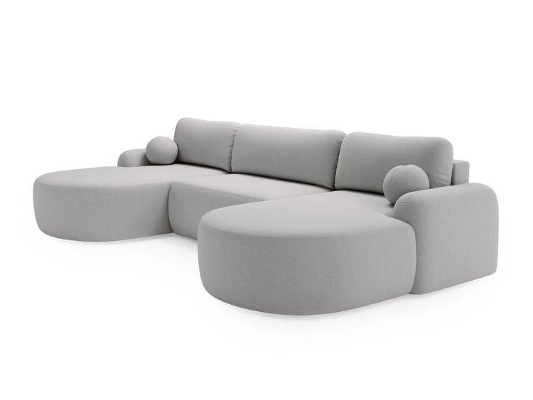 Narożnik U z funkcją spania i pojemnikiem Aurio Szary