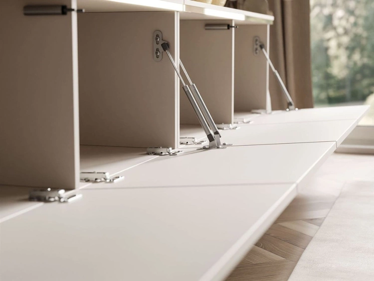 Szafka RTV w stylu glamour z oświetleniem LED Celle kaszmir mat