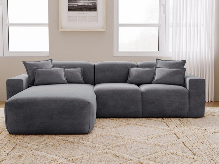 Narożnik L Lewy Leni Ciemny szary