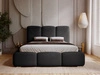 Łóżko tapicerowane z pojemnikiem i stelażem 200x200 cm Bubble Czarne