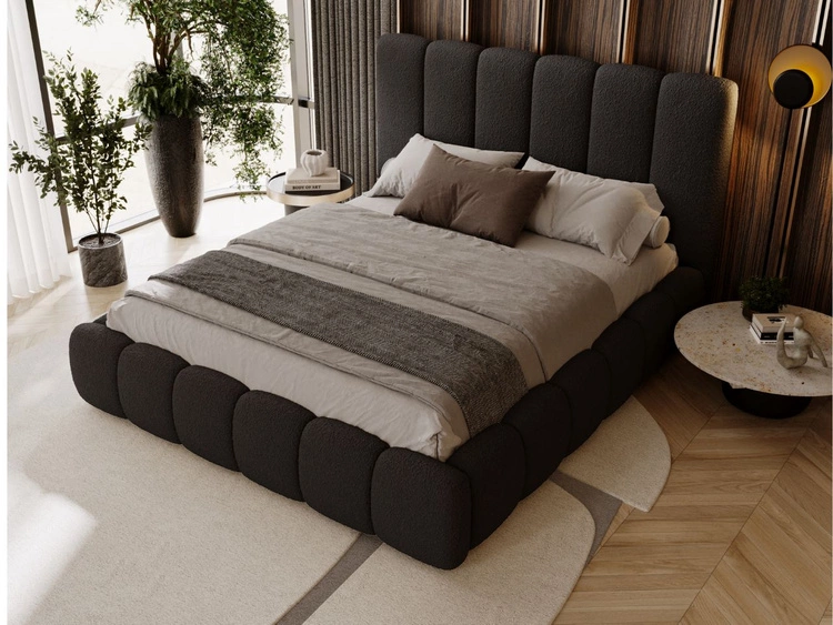 Łóżko tapicerowane z pojemnikiem i stelażem 120x200 Imperial Czarne