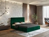 Łóżko tapicerowane z pojemnikiem i stelażem 140x200 Loris Zielony