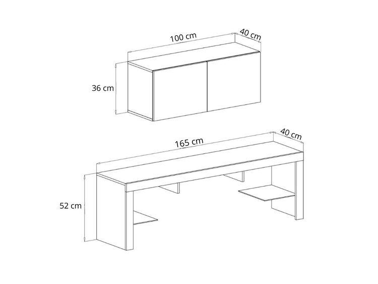Wisząca szafka RTV pod telewizor z drzwiczkami z nadstawką Nodoo Biały połysk