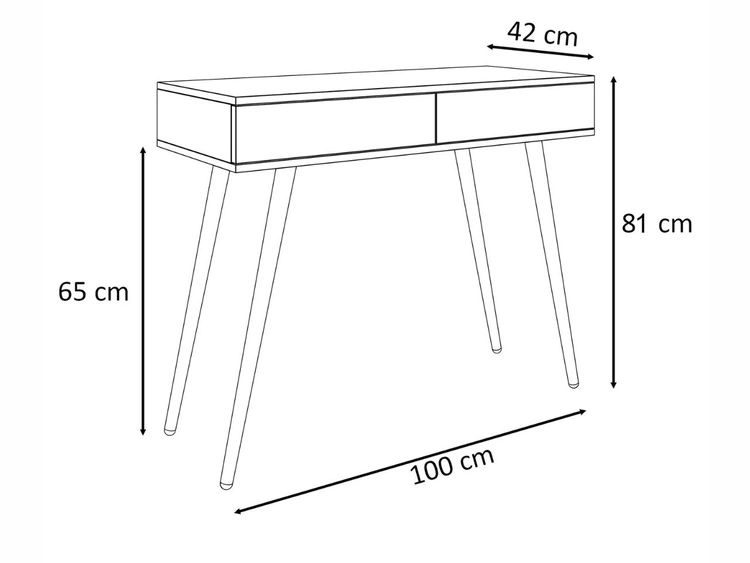 Konsola glamour z szufladami i czarnymi nogami Olivine czarny połysk