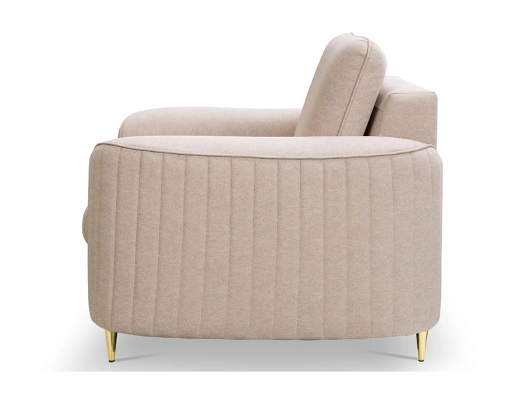 Fotel na złotych nogach Limon Ciemnobeżowy