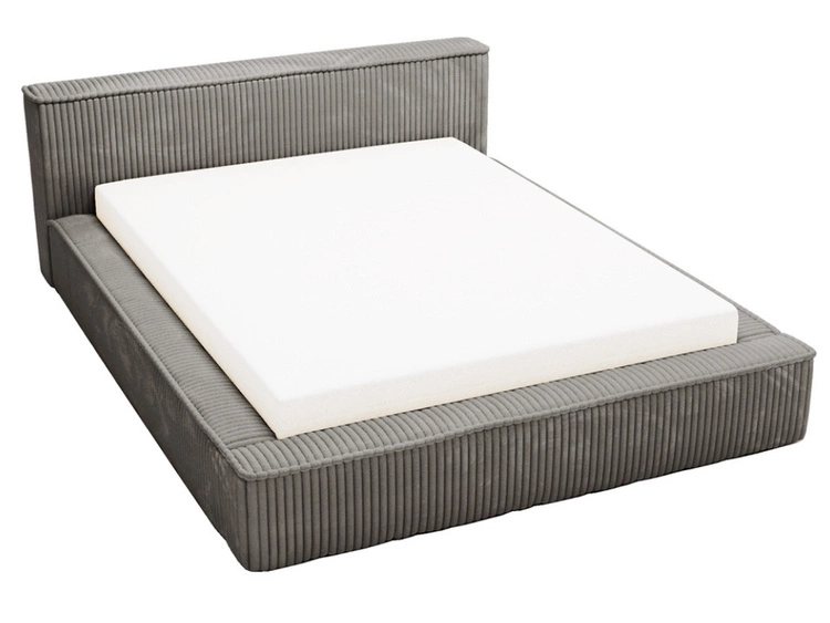 Łóżko tapicerowane z pojemnikiem i stelażem 180x200 Lago Szare