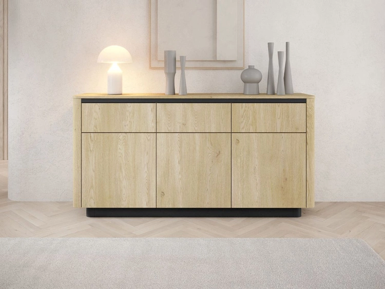 Zestaw mebli do pokoju dziennego Fascino Dąb Cremona, czarny