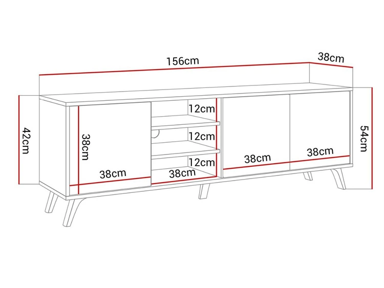 Szafka RTV pod telewizor z drzwiczkami na białych nóżkach Vivance Biały połysk