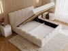 Łóżko tapicerowane z pojemnikiem i stelażem 200x200 Smile Kremowe