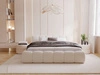 Łóżko tapicerowane z pojemnikiem i stelażem 140x200 Cloud Low beżowe