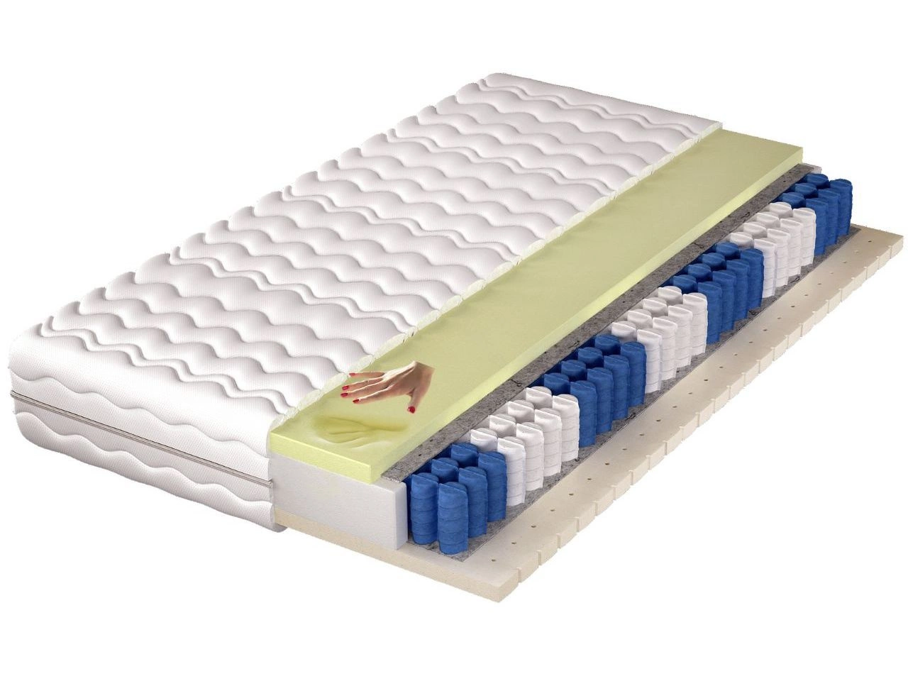 Materac kieszeniowy pocket z pianką termoelastyczną Lusaro 120x200