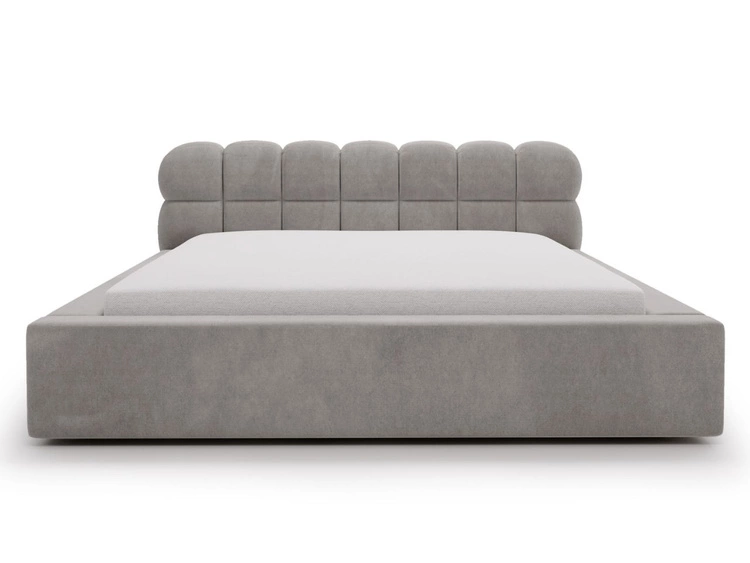 Łóżko tapicerowane z pojemnikiem i stelażem 180x200 Plaza Szare