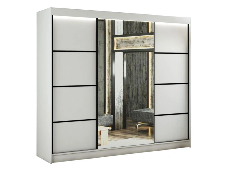 250 cm \ Biały \ Czarne szprosy