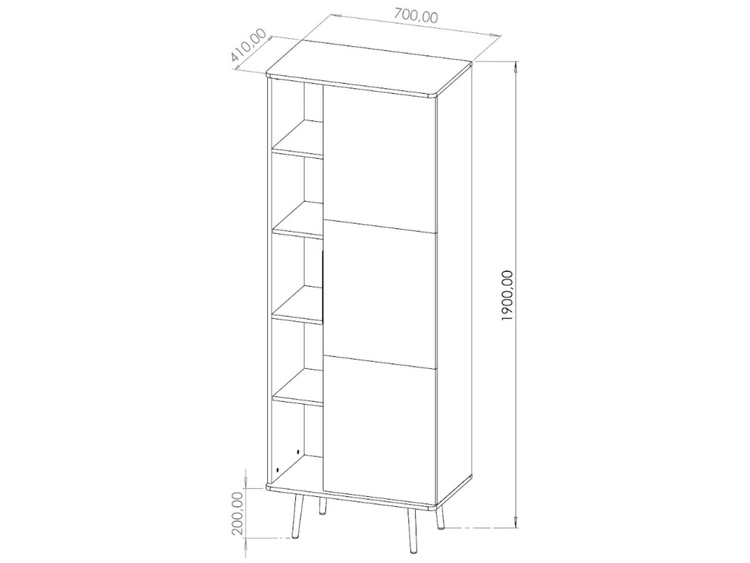 Regał z drzwiczkami Nemi Brązowy