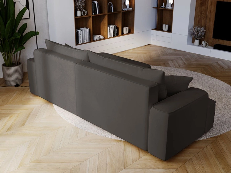 Narożnik L Prawy z funkcją spania i pojemnikiem California Ciemnoszary