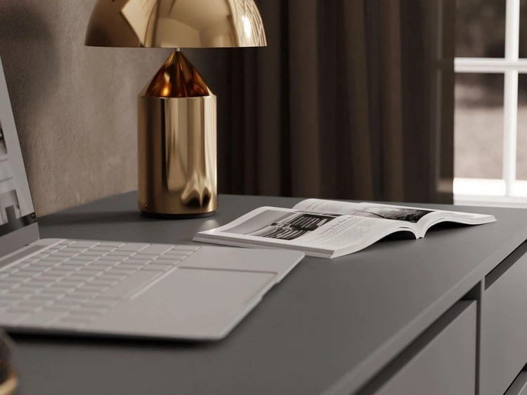 Biurko z pięcioma szufladami Melo antracyt mat