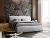 Łóżko tapicerowane z pojemnikiem i stelażem 180x200 cm Monza Jasnoszare