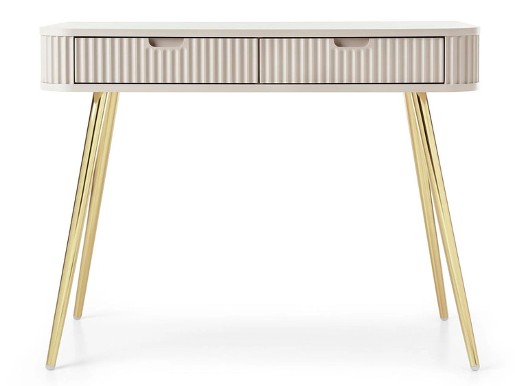 Toaletka z złotymi metalowymi nogami Viva Beżowa