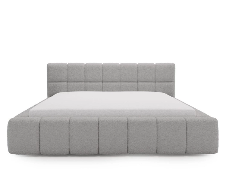 Łóżko tapicerowane z pojemnikiem i stelażem 140x200 Alicante Szare