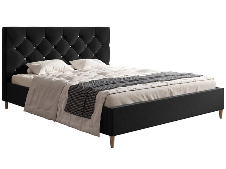 Łóżko tapicerowane ze stelażem 180x200 Tril Czarne