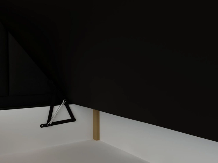 Łóżko kontynentalne z pojemnikiem na pościel 160x200 Cloud Czarny