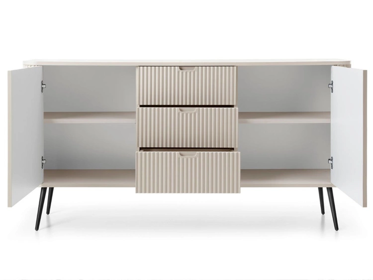 Komoda z drzwiami i szufladami na złotych nogach Viva Beżowa