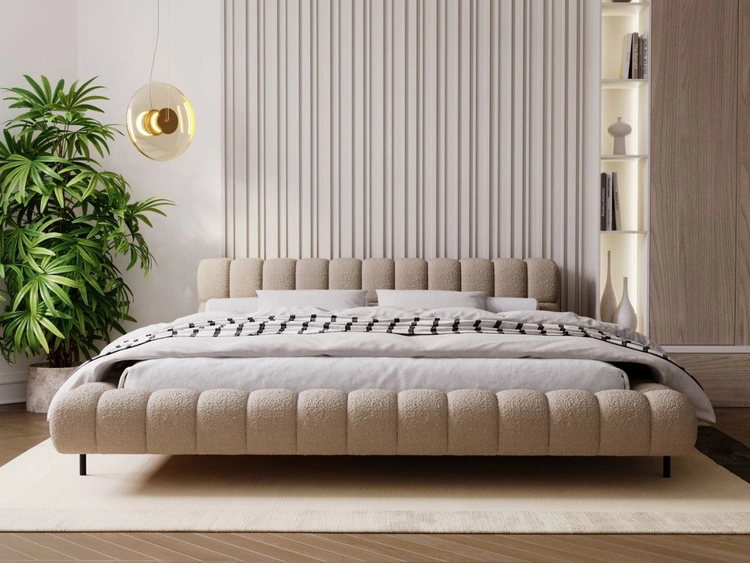 Łóżko tapicerowane ze stelażem 180x200 Imagine Brązowe