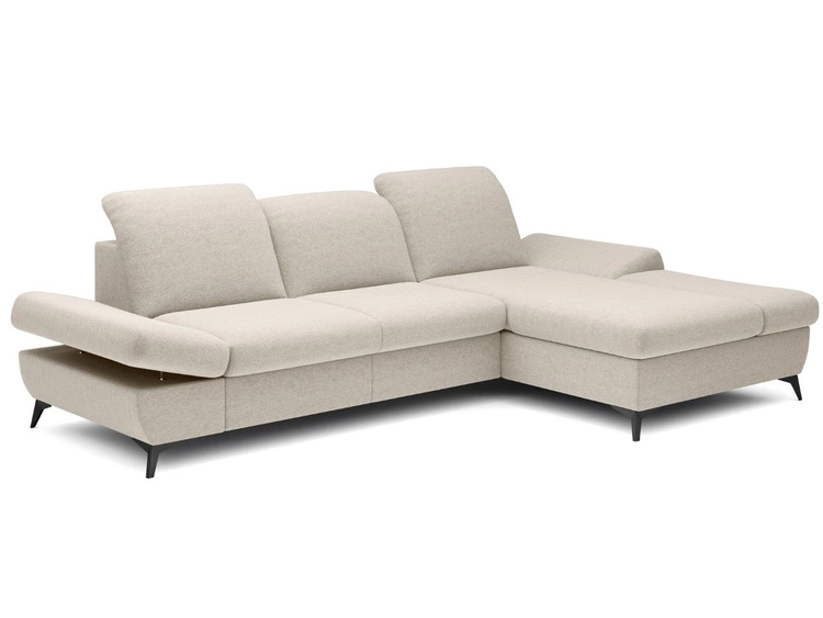 Narożnik L Prawy z funkcją spania i pojemnikiem Hannover Kremowy