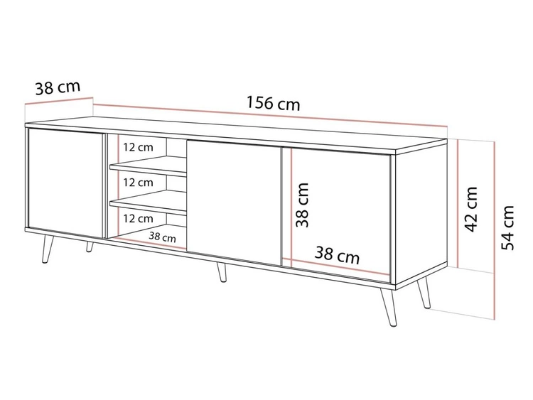 Szafka RTV pod telewizor z drzwiczkami na czarnych nogach Vivance Kaszmir połysk