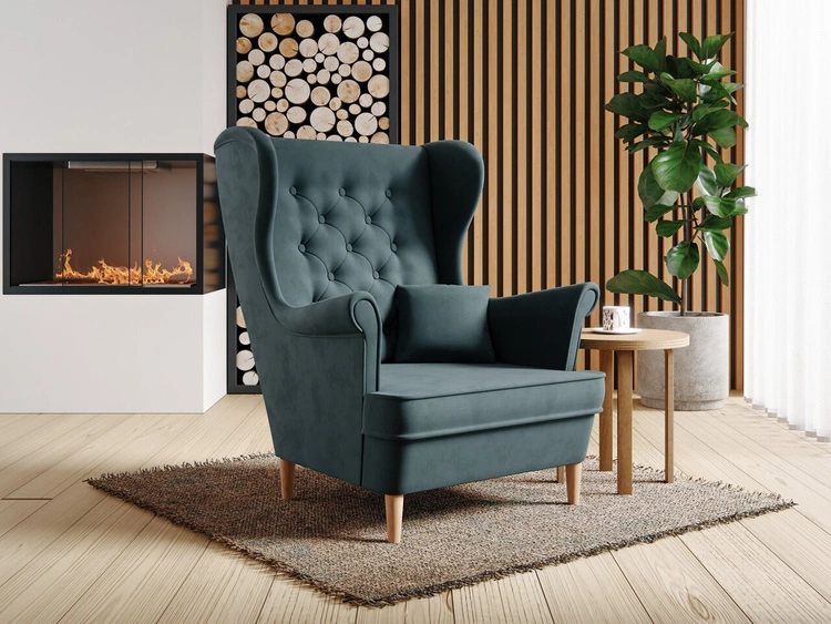 Fotel na nóżkach Oslo II Ciemny szary