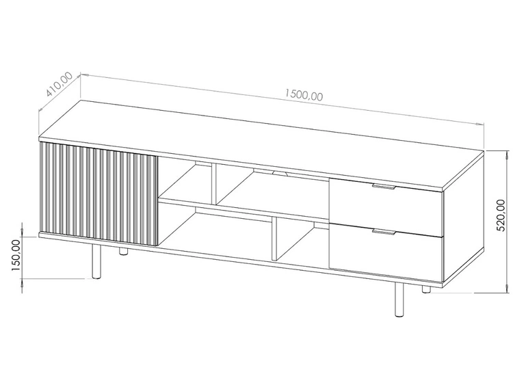 Szafka pod telewizor z szufladami i drzwiczkami Ankara Beżowa