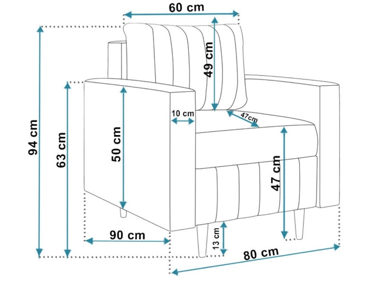 Fotel do salonu Castelo granatowy