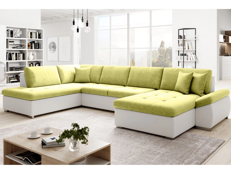 Narożnik U lewy z funkcją spania Moni U Żółty