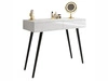 Konsola glamour z szufladami i czarnymi nogami Olivine biały połysk