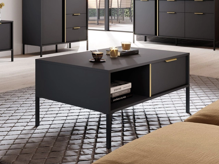 Stolik kawowy z szufladami Drino Antracyt