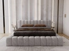 Łóżko tapicerowane z pojemnikiem na pościel i stelażem 120x200 Italia Szare