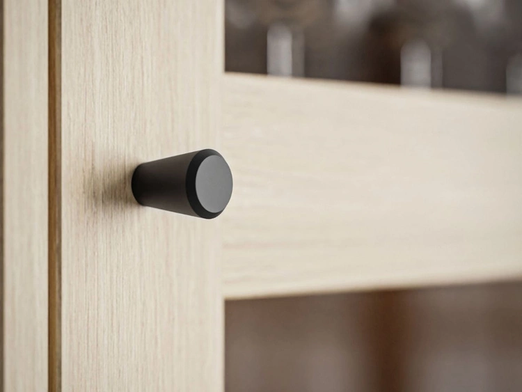 Witryna wąska przeszklona w stylu boho Bellance dąb puccini