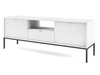 Zestaw mebli do salonu Amber biały na czarnych nogach