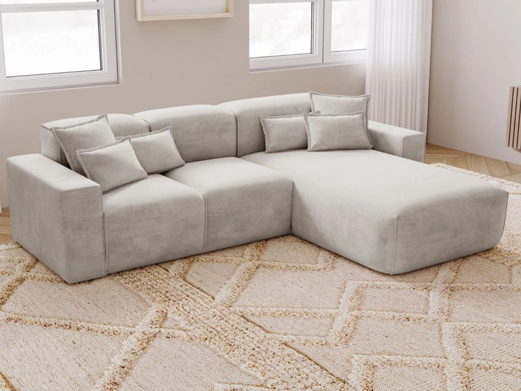 Narożnik L Prawy Leni Jasny szary