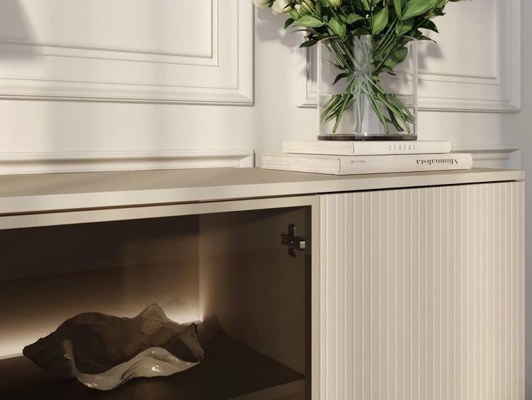 Komoda z drzwiami i oświetleniem LED Deo Kaszmirowa