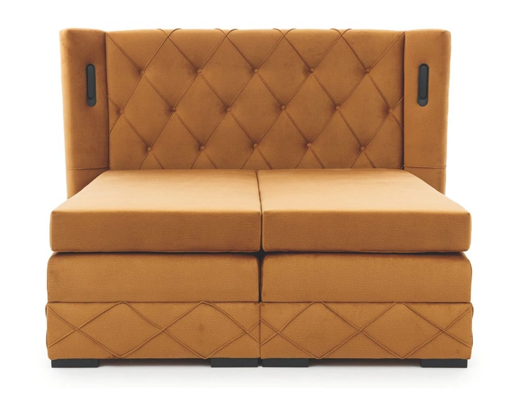 Łóżko kontynentalne z pojemnikiem na pościel 160x200 Neria Lux Ciemnoszare