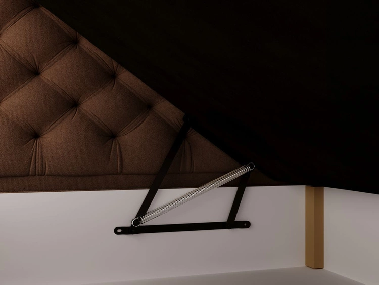 Łóżko kontynentalne z pojemnikiem na pościel 140x200 Bergamo brązowe