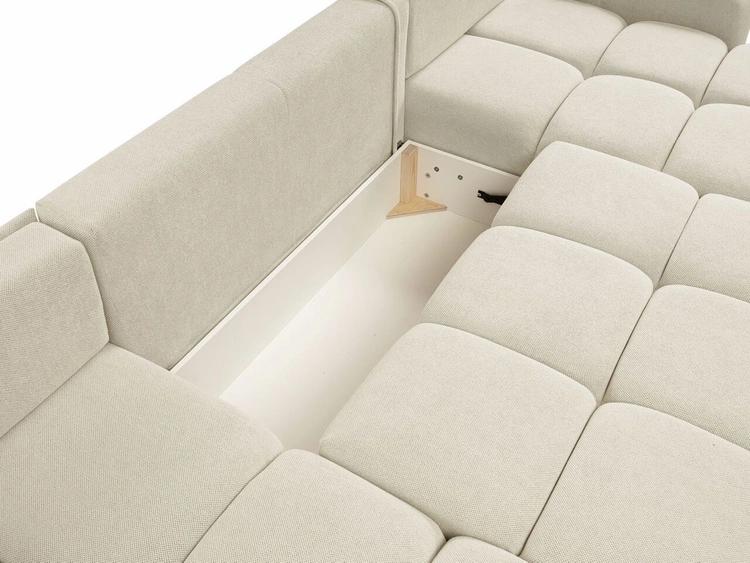 Narożnik U z funkcją spania i pojemnikiem Sile U Beżowy