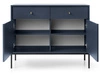 Komoda z drzwiami i szufladami na czarnych nóżkach 104 cm Amor Granatowa
