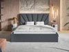 Łóżko tapicerowane z pojemnikiem i stelażem 180x200 Orlo ciemnoszare
